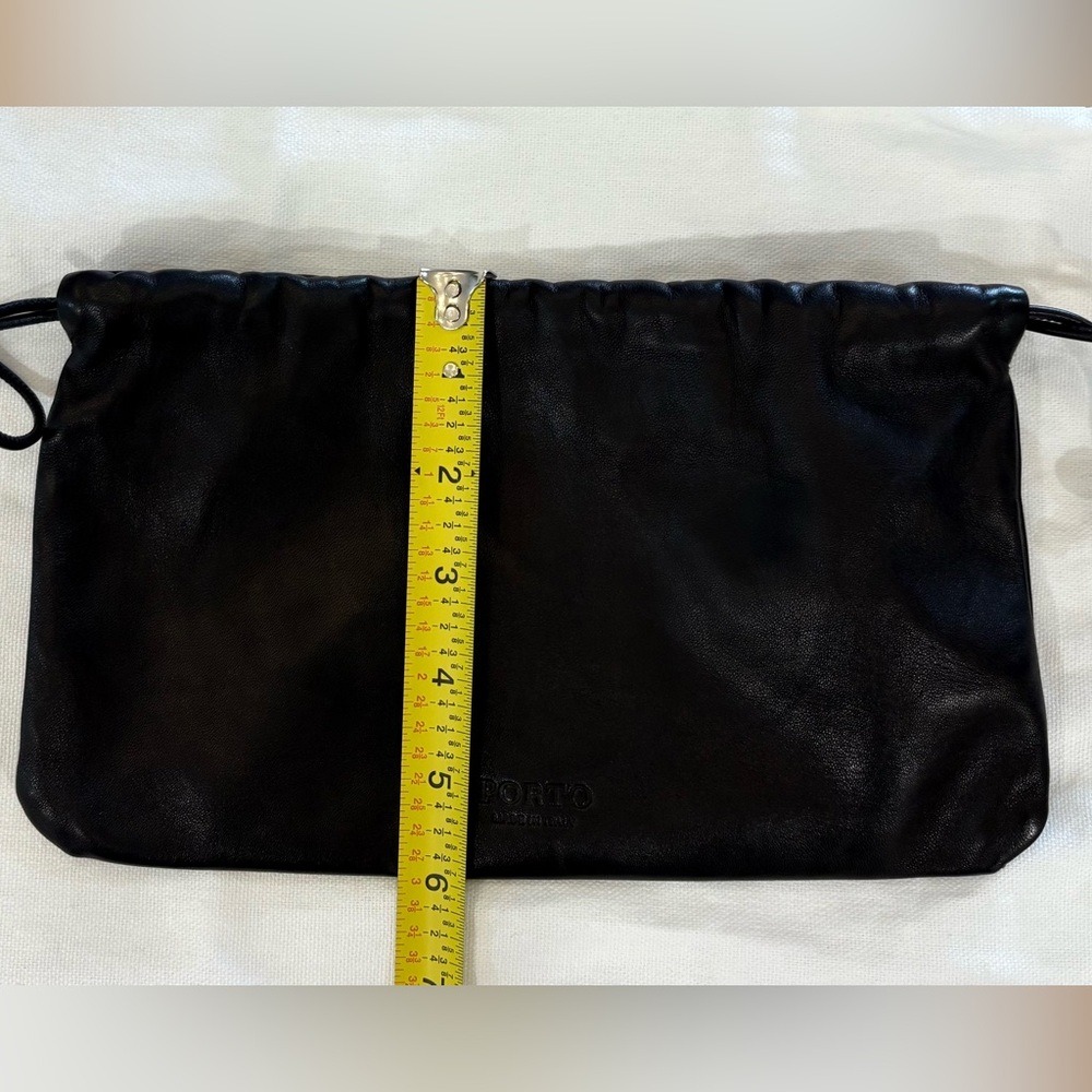 PORTO “The Mini” Italian Leather Clutch/wristlet bag– Nero (Black). Retail $220 - Picture 10 of 10